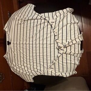 Striped Knot-Front Top ties in front or back